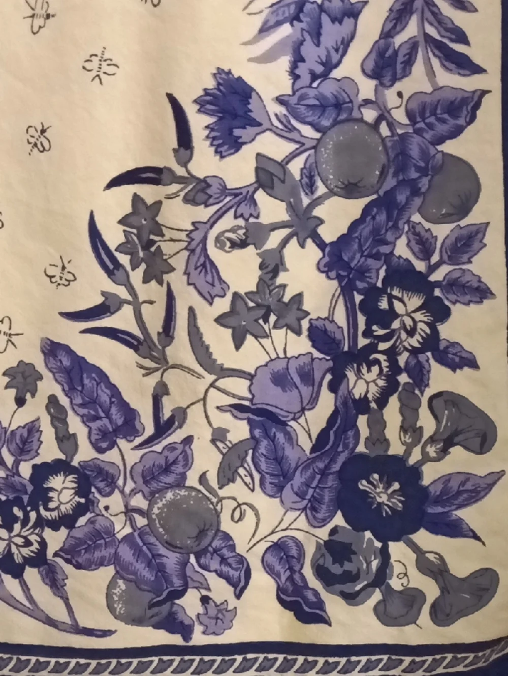 Williams-Sonoma French Country Blue Floral Border Tablecloth 70 X 70
